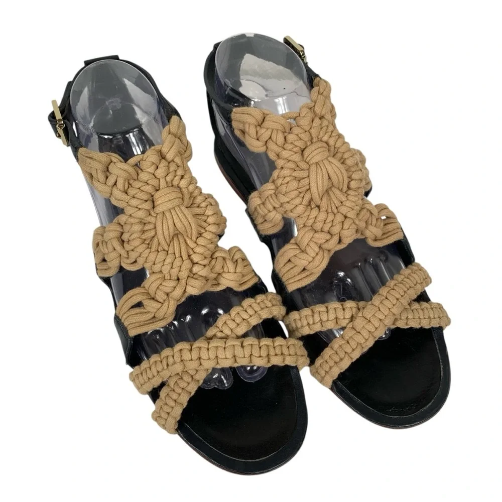 Tory Burch Jute Macrame Sandals (Beach Boho Festival Garden Hippie Indie Resort)